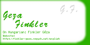 geza finkler business card